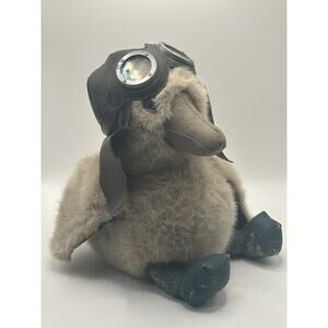 Vintage Gund 1987 ADMIRAL BIRD Duck Pilot Helmet 11” Stuffed Animal Plush Toy